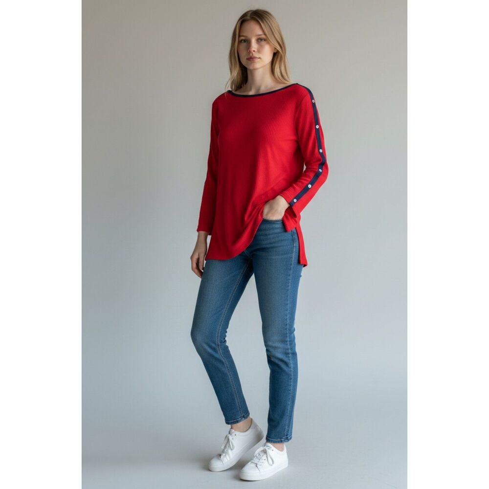Liz Claiborne Red Top - Polished Everyday Workwear Women's Large